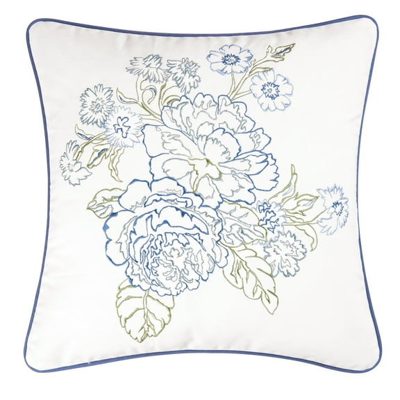 Laurel Embroidered Throw Pillow