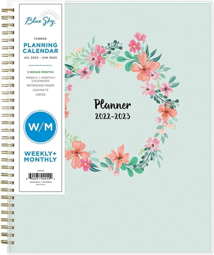 Laurel Floral Planner July 2022 To June 2023 Academic Monthly Weekly 8.5X11