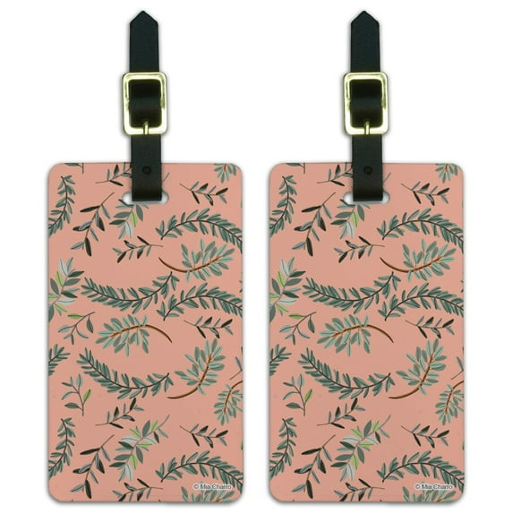 Laurel Leaves Luggage ID Tags Suitcase Carry-On Cards - Set of 2