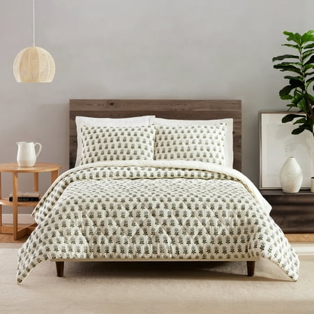 Laurel & Mayfair Gwyn 3-PC Quilt Set, Full/Queen, Cream