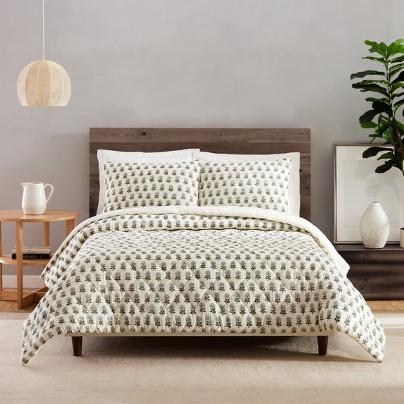 Laurel & Mayfair Gwyn 3-PC Quilt Set, Full/Queen, Cream