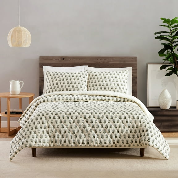 Laurel & Mayfair Gwyn 3-PC Quilt Set, King, Cream