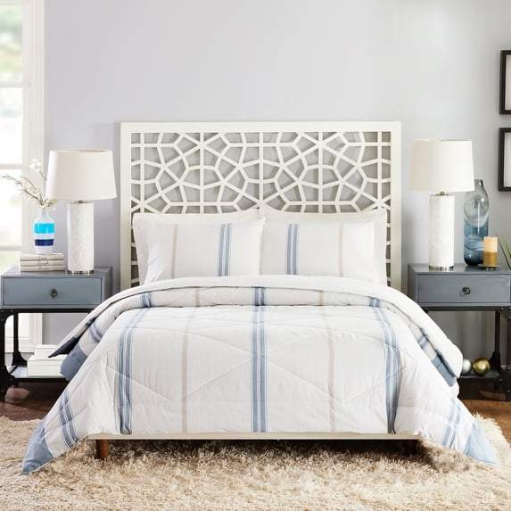 Laurel & Mayfair Mason Diamond Off-White 3-Piece Comforter, King