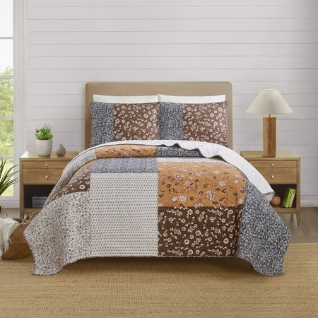 Laurel & Mayfair Tonal Global Multi-Color 3-Piece Quillt Set, Full/Queen