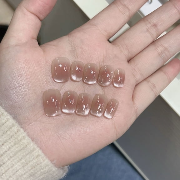 [Laurel Muse] Purely hand-worn nail finished plum color smudging cat's eye gradual change whitening nail patch