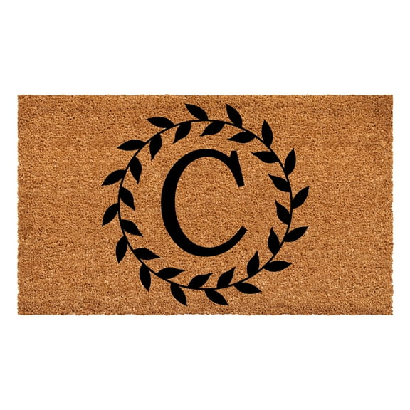 Laurel Wreath Doormat, 17" x 29" (Letter C)