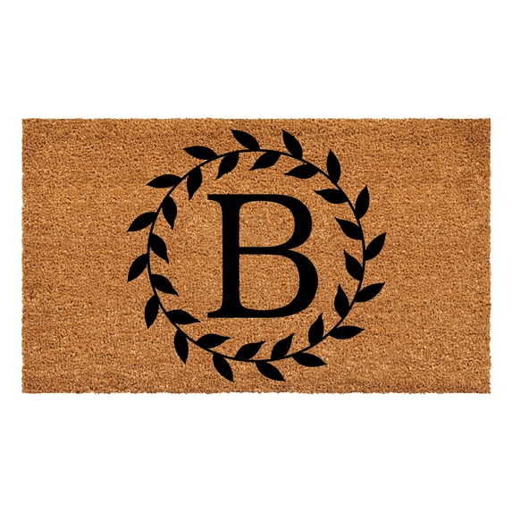 Laurel Wreath Doormat, 24" x 36" (Letter B)