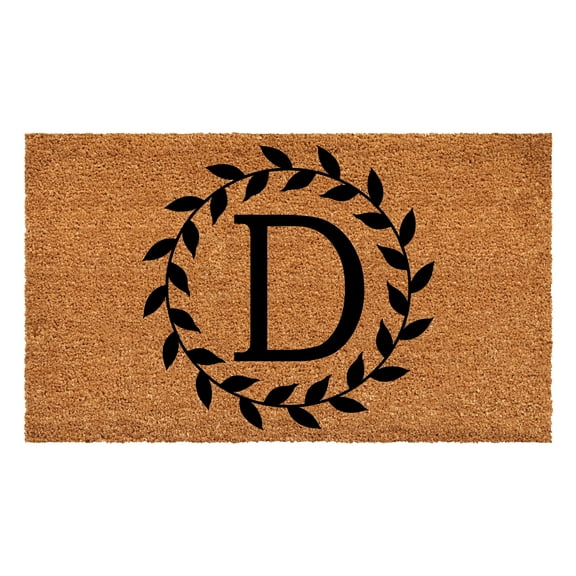 Laurel Wreath Doormat, 24" x 36" (Letter D)