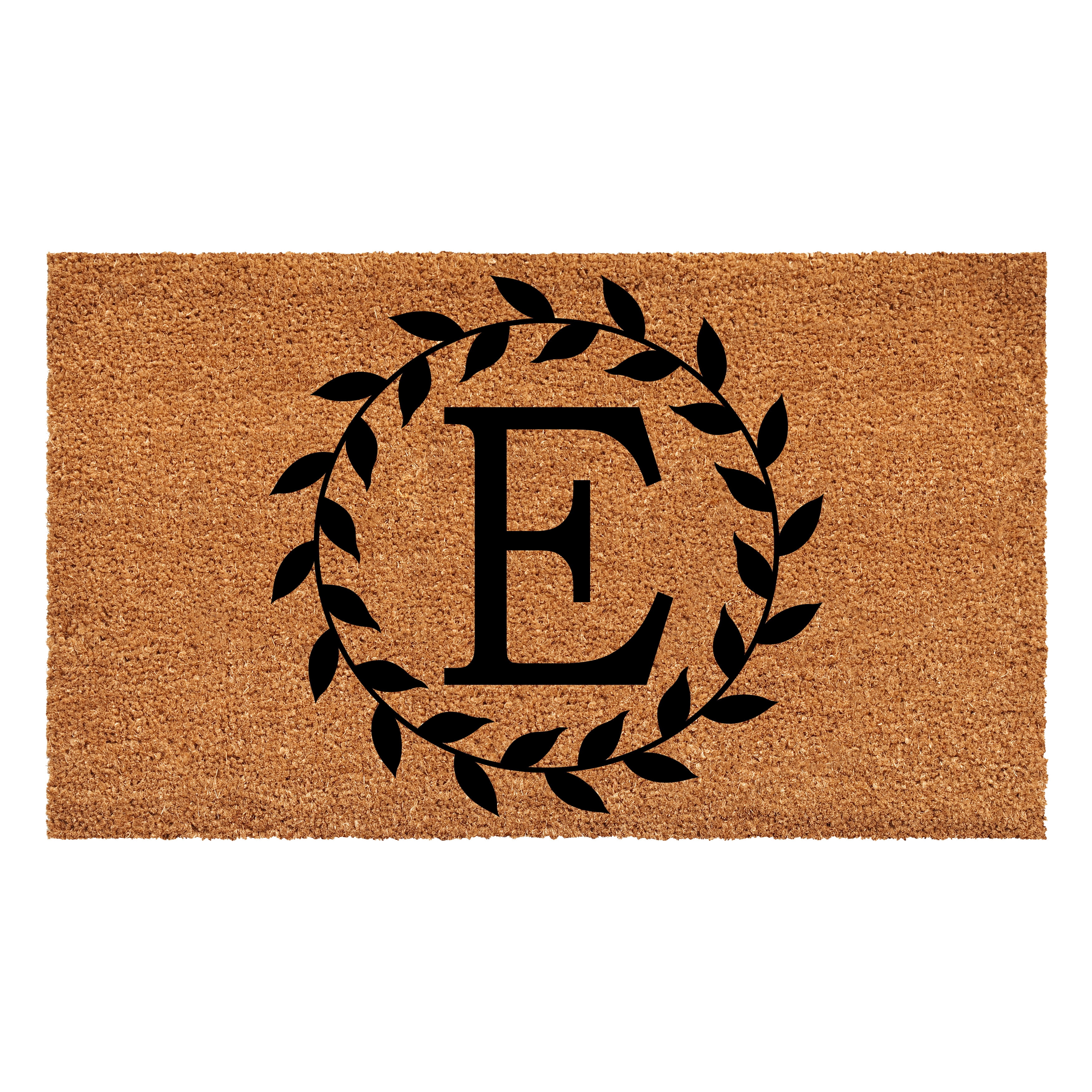 Laurel Wreath Doormat, 24" x 36" (Letter E)