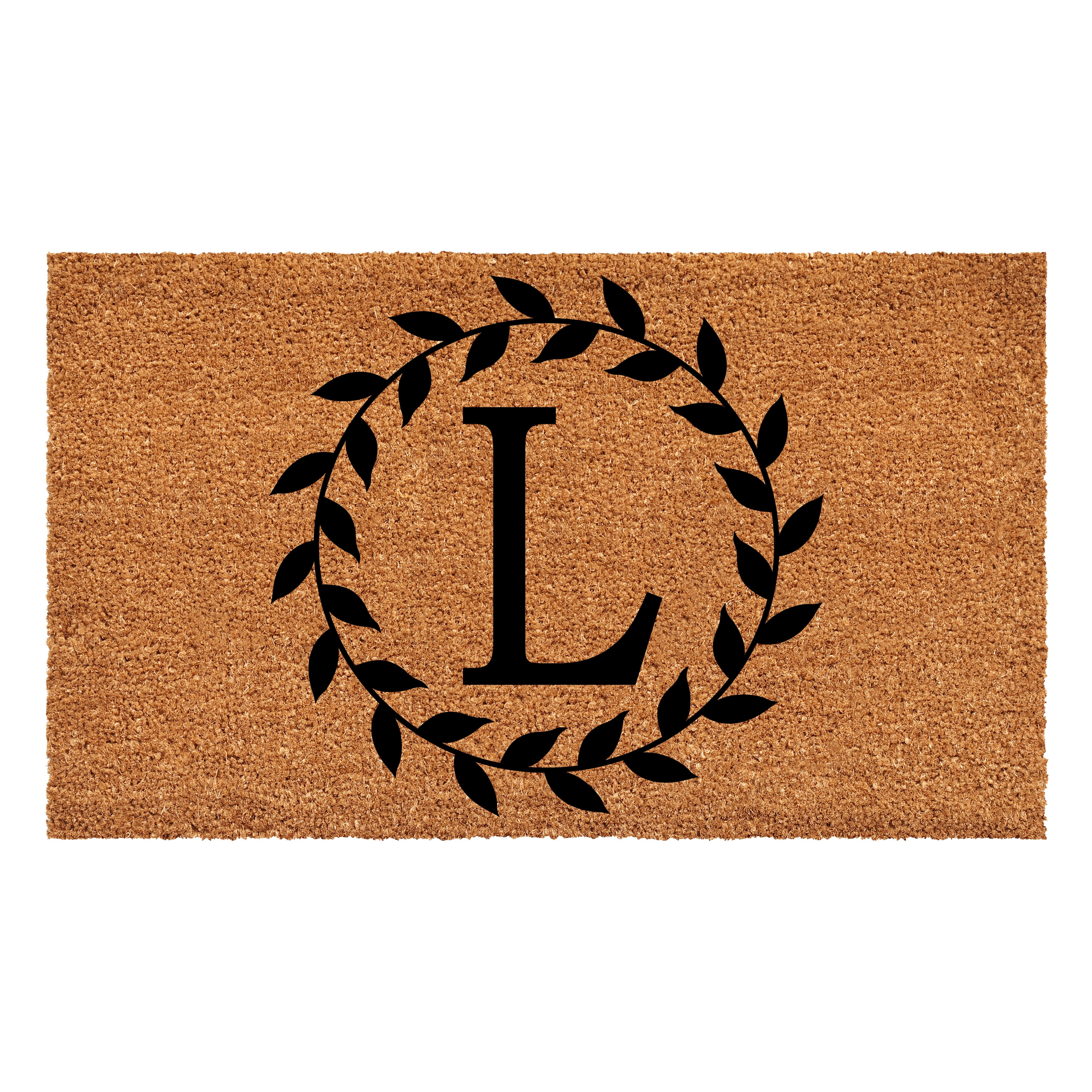 Laurel Wreath Doormat, 24" x 36" (Letter L)