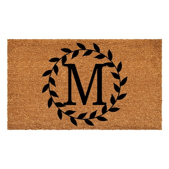 Laurel Wreath Doormat, 24" x 36" (Letter M)