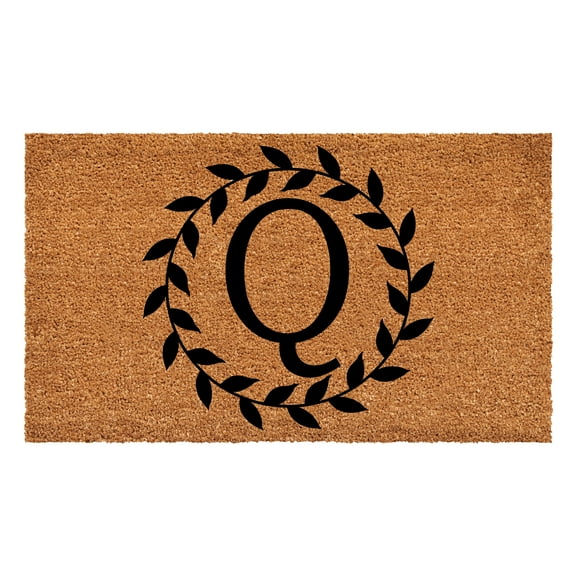 Laurel Wreath Doormat, 24" x 36" (Letter Q)