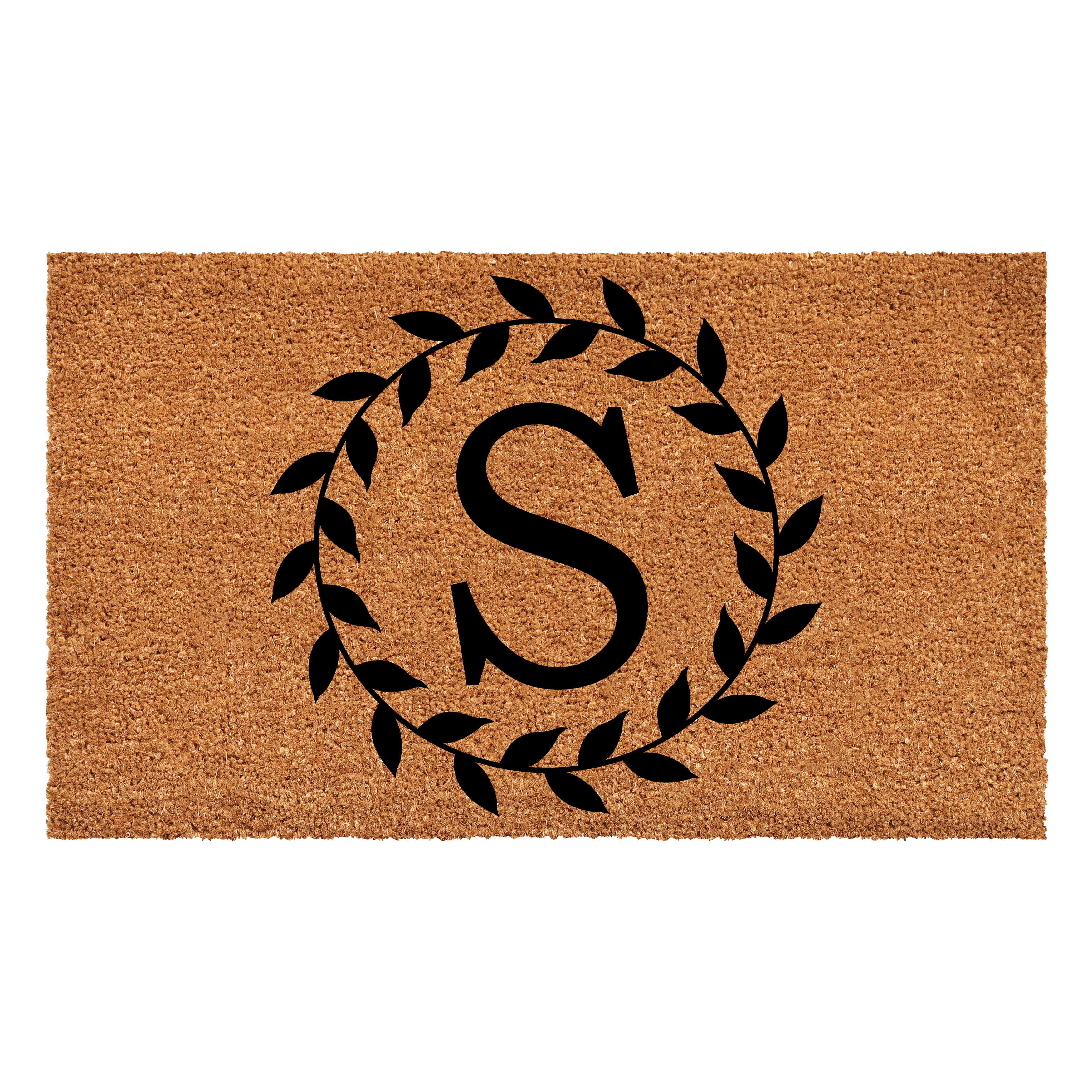 Laurel Wreath Doormat, 24" x 36" (Letter S)