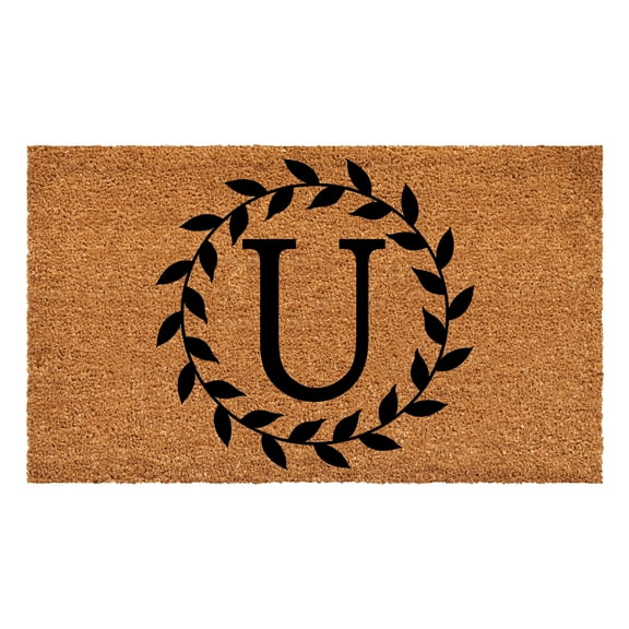 Laurel Wreath Doormat, 24" x 36" (Letter U)
