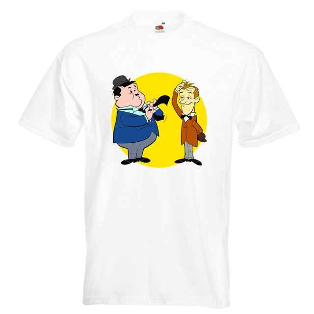 Laurel and Hardy Cartoon T Shirt Charlie Chaplin Hal Roach Keystone
