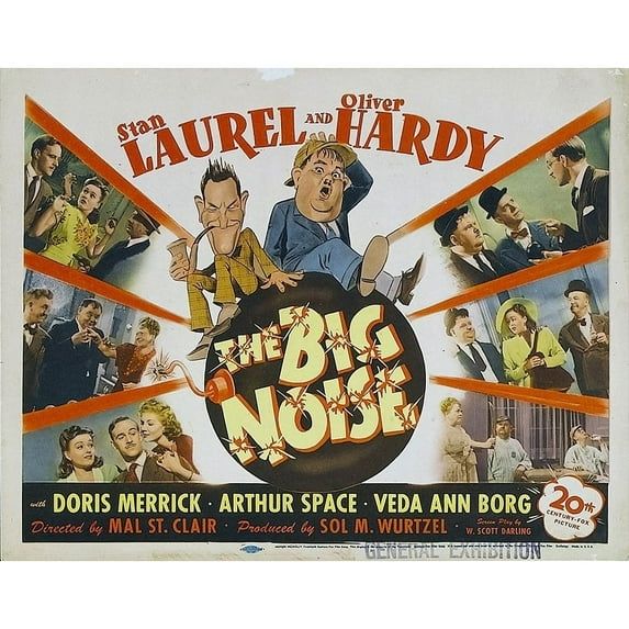 Laurel and Hardy - The Big Noise 1944 Poster Print by Hollywood Photo Archive Hollywood Photo Archive