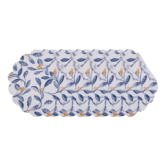 Laurelwood Quilted Round 100% Cotton Set of 6 Placemat 17"