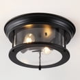 thumbnail image 1 of JONATHAN Y Lauren 13.25" 2-Light Metal/Glass LED Flush Mount, Black, JYL7446D, 1 of 9