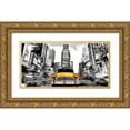 thumbnail image 1 of Lauren 18x11 Gold Ornate Wood Framed with Double Matting Museum Art Print Titled - Vintage Taxi in Times Square, NYC, 1 of 4