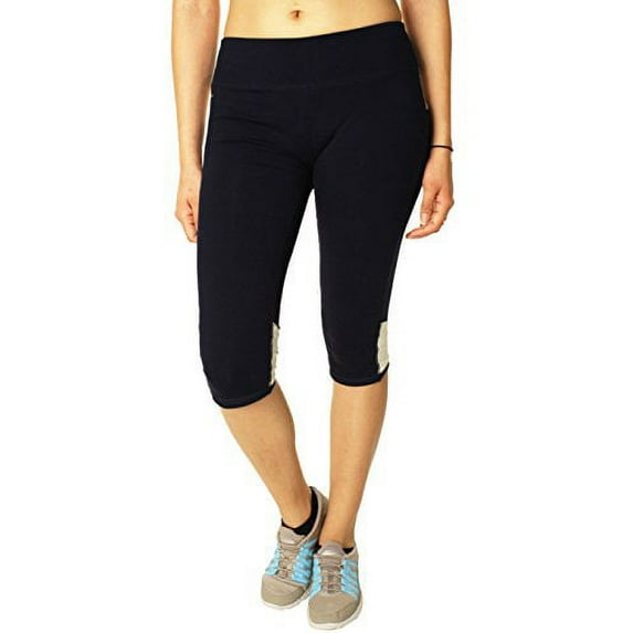 Lauren Active Ralph Lauren Womens Tight Capri (Small, Navy/cream)