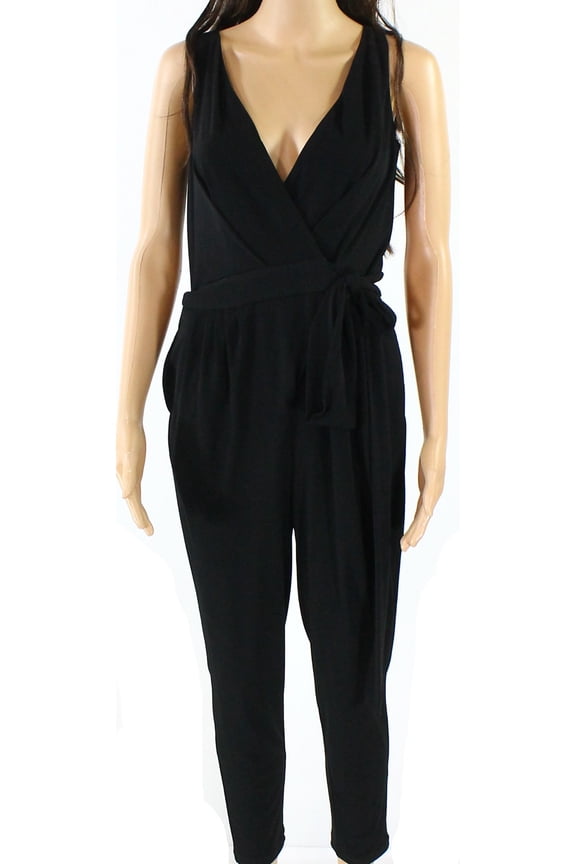 Lauren By Ralph Lauren NEW Black Womens Size Large PL Petite Jumpsuit