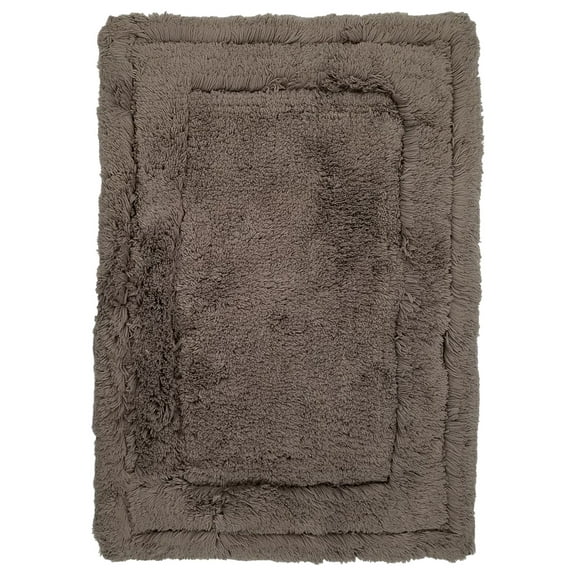 Lauren Conrad Organic Cotton Plush Shadow Gray Brown Bath Rug 17x24