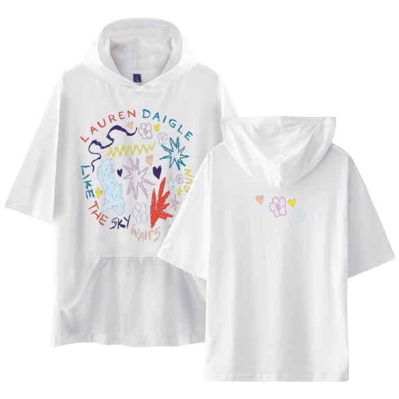 Lauren Daigle Merch Like The Sky Waits For The Sun T-shirt with Hooded Casual Short Sleeve Tee Top for Women Men Summer Wear