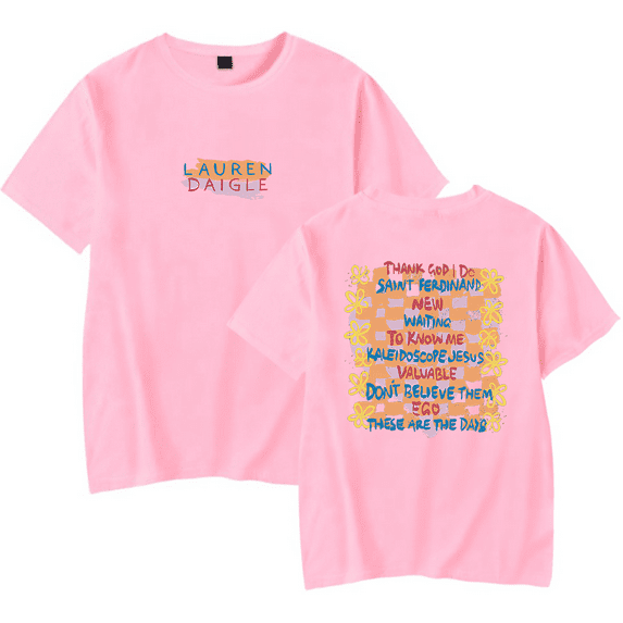 Lauren Daigle Merch T-Shirt Checker Tracklist T Shirt Short Sleeve Men Women Pullover Summer Top Tees