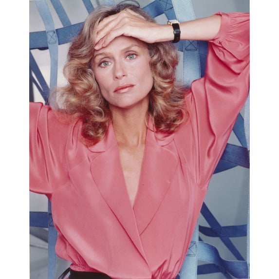 Lauren Hutton Posed in Red Dress Photo Print (24 x 30)