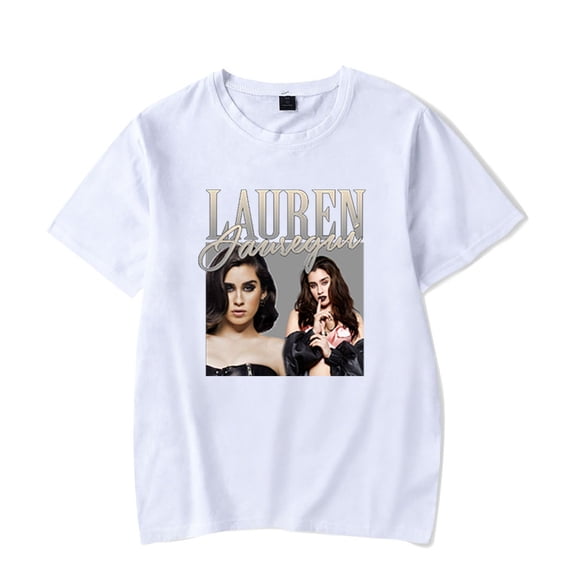Lauren Jauregui Tshirt Hip Hop Short Sleeve Fashion Crewneck Streetwear Tee Shirt