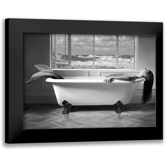 Lauren, Julian 18x14 Black Modern Framed Museum Art Print Titled - Mermaid Resting