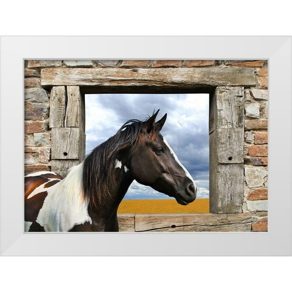 Lauren, Julian 18x14 White Modern Wood Framed Museum Art Print Titled - Painted Horse