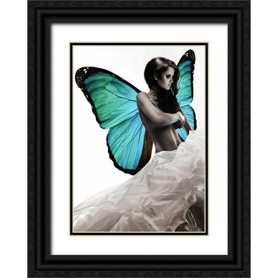 Lauren, Julian 18x24 Black Ornate Wood Framed with Double Matting Museum Art Print Titled - Winged Beauty -1 (detail)