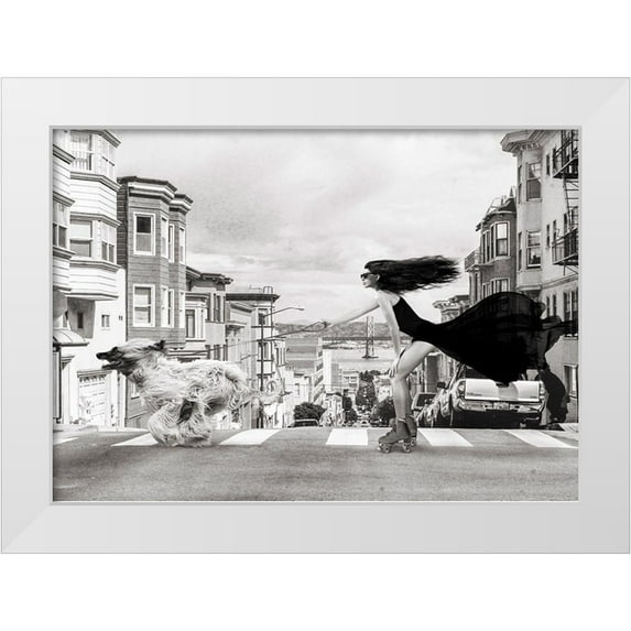 Lauren, Julian 24x18 White Modern Wood Framed Museum Art Print Titled - Skating in San Francisco