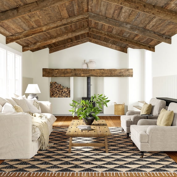 Rugs USA Arrowroot Geometric Tasseled Area Rug, 9' 6" x 13' 6", Liess Natural