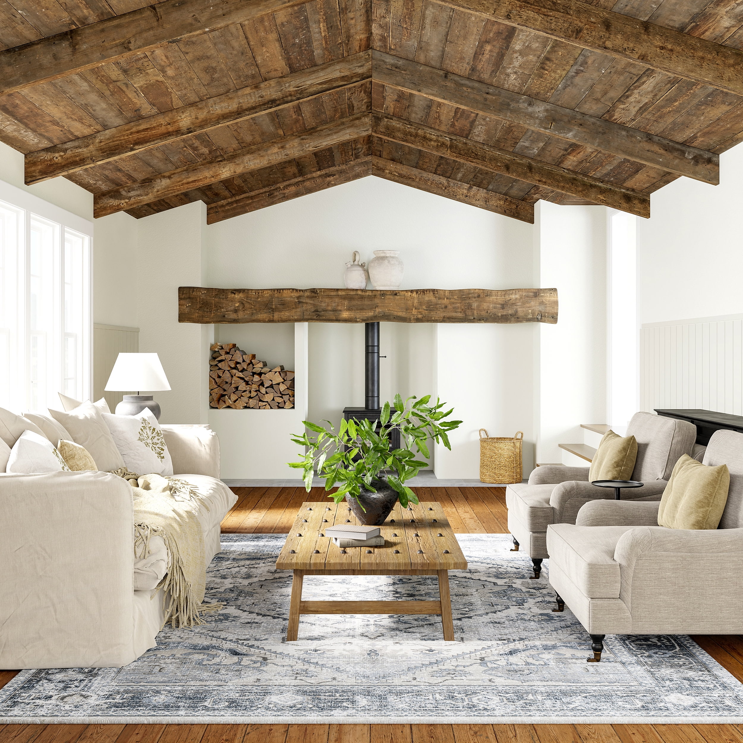 Light Gray Synthetic Washable Rectangular Area Rug with Fringed Ends