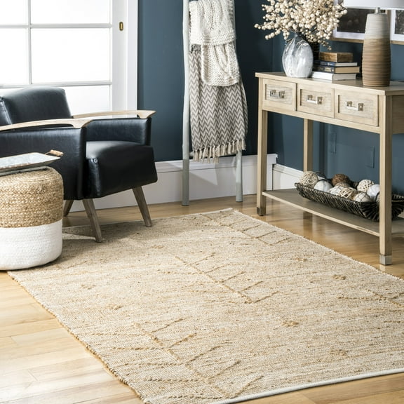 Rugs USA Amaranth Arrow Cotton/Jute Area Rug, 4' x 6', Cecelia Natural