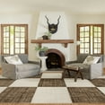 thumbnail image 1 of Aspen Checkerboard Fringed Area Rug, 10' x 13', Aspen Brown, 1 of 6