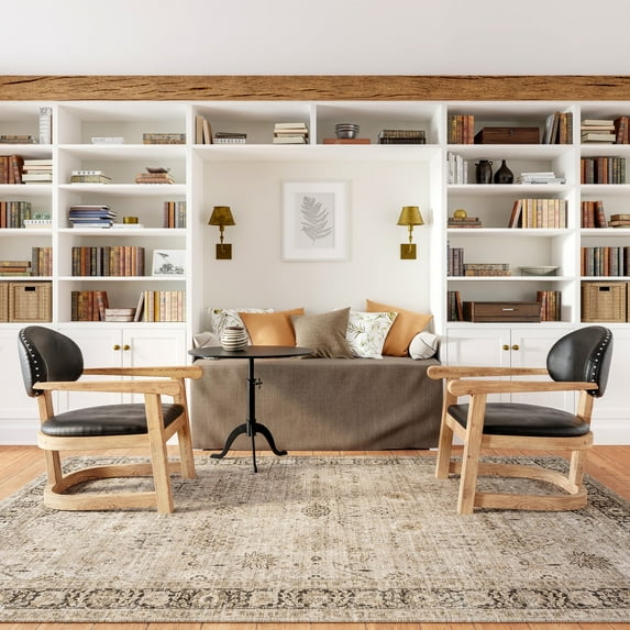 Bayberry Vintage Machine Washable Area Rug, 6', Round, Ivy Sand