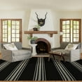 thumbnail image 1 of Rugs USA Bergamot Striped Cotton Area Rug, 9' 6" x 13' 6", Bergamot Black, 1 of 6