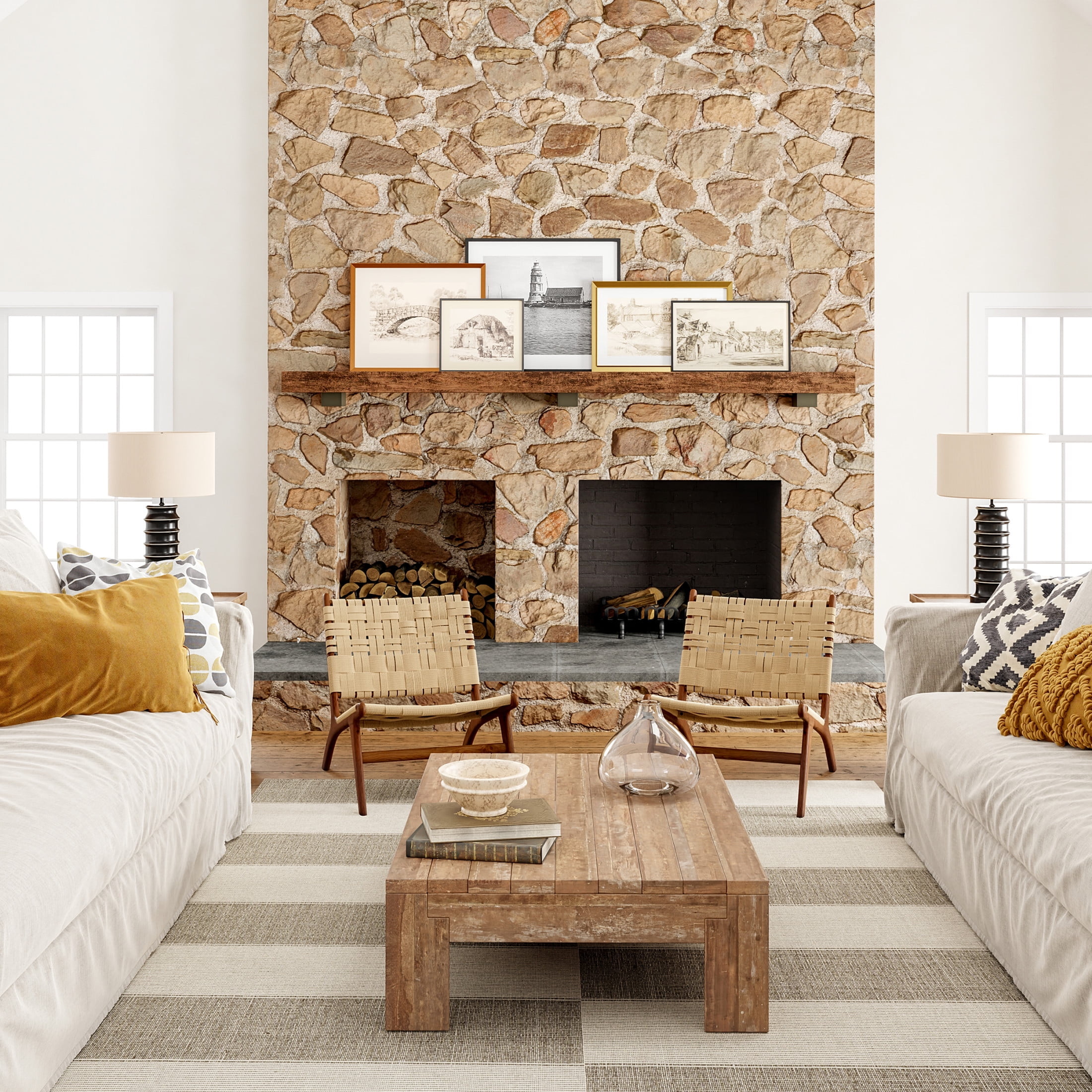 Sand and Beige Tufted Handmade Cotton 4' x 6' Area Rug