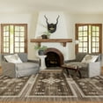 thumbnail image 1 of Briar Geometric Machine Washable Area Rug, 6' x 9', Briar Dark Brown, 1 of 7