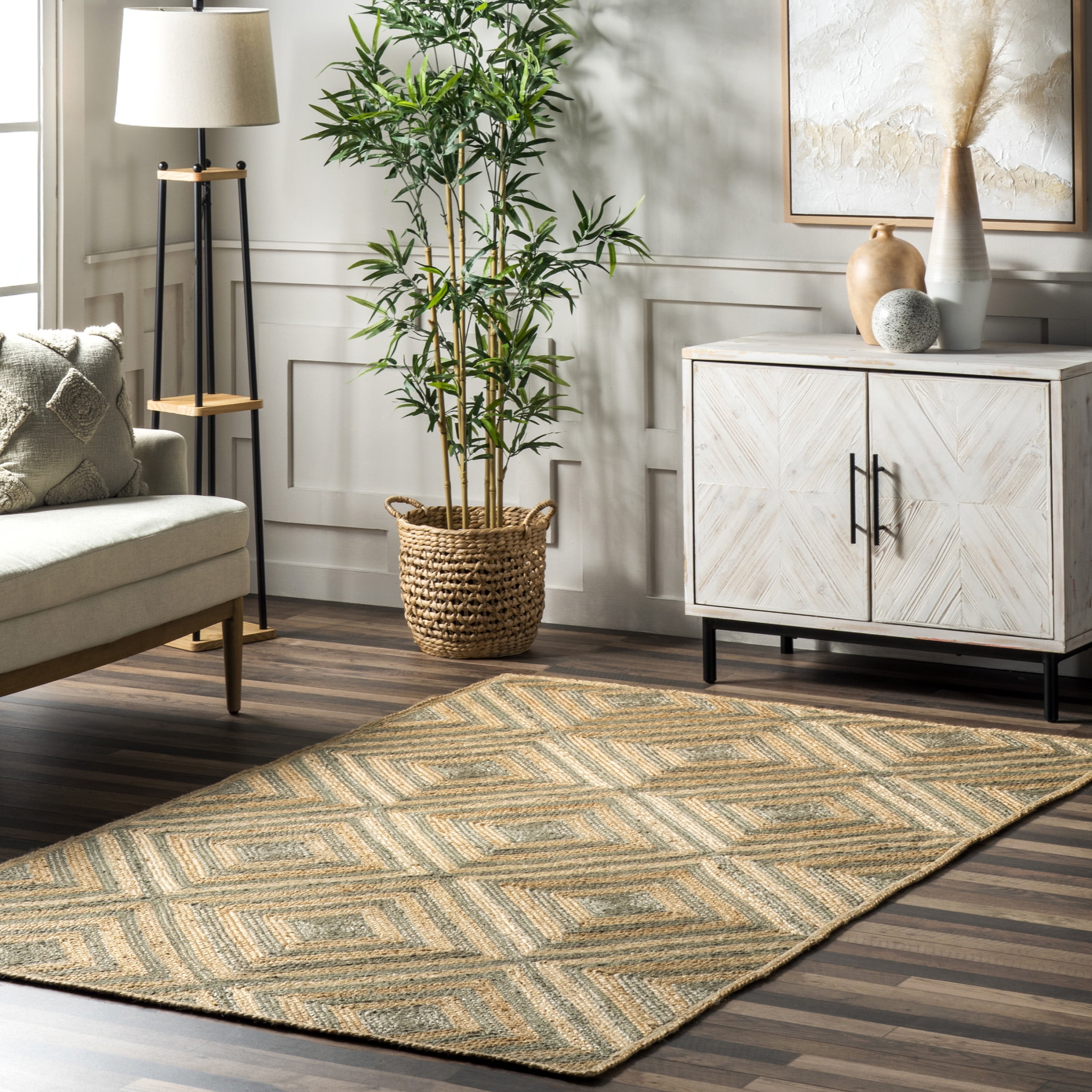 Lauren Liess x Rugs USA Dogwood Tiled Jute Area Rug, 5' x 8', Liess ...