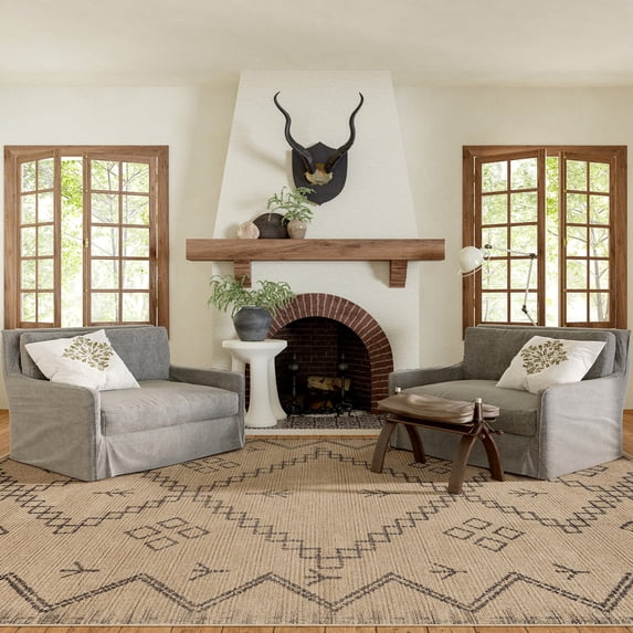 Erica Easy Jute Machine Washable Area Rug, 9' x 12', Ariel Natural