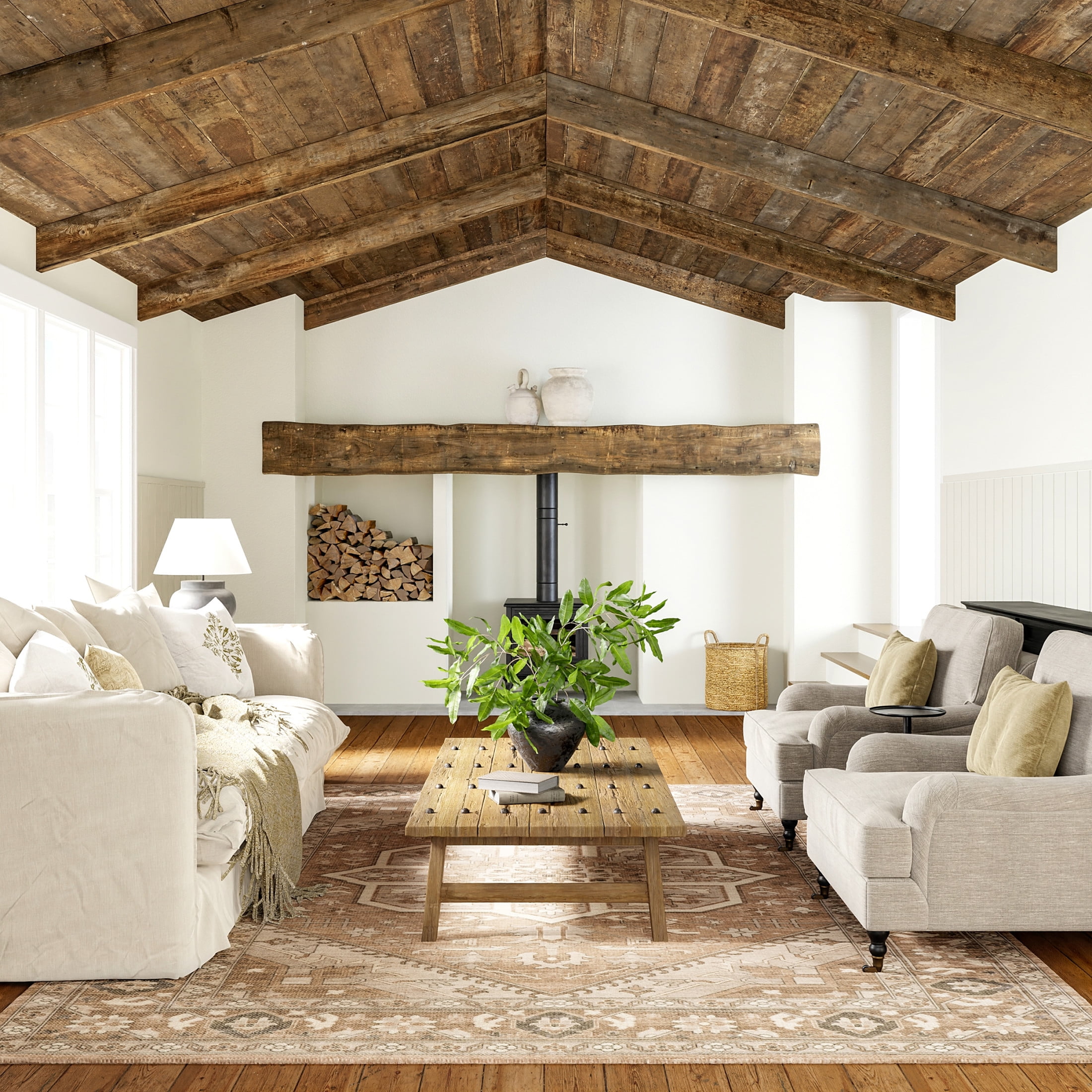Evermore Brown Medallion Wool and Cotton 4' x 6' Area Rug