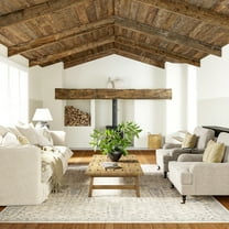 Rugs USA Flora Wool and Cotton Area Rug, 4' x 6', Flora Slate Blue