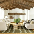 thumbnail image 1 of Rugs USA Hawthorn Striped Wool Area Rug, 5' x 8', Hawthorn Olive Green, 1 of 8