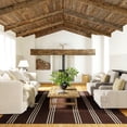 thumbnail image 1 of Rugs USA Hawthorn Striped Wool Area Rug, 7' 6" x 9' 6", Hawthorn Dark Brown, 1 of 8