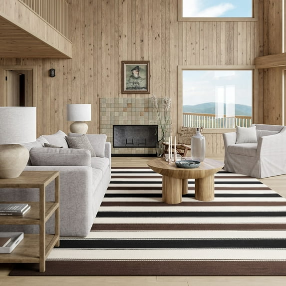 Rugs USA Quest Striped Cotton Area Rug, 9' 6" x 13' 6", Quest Multicolor