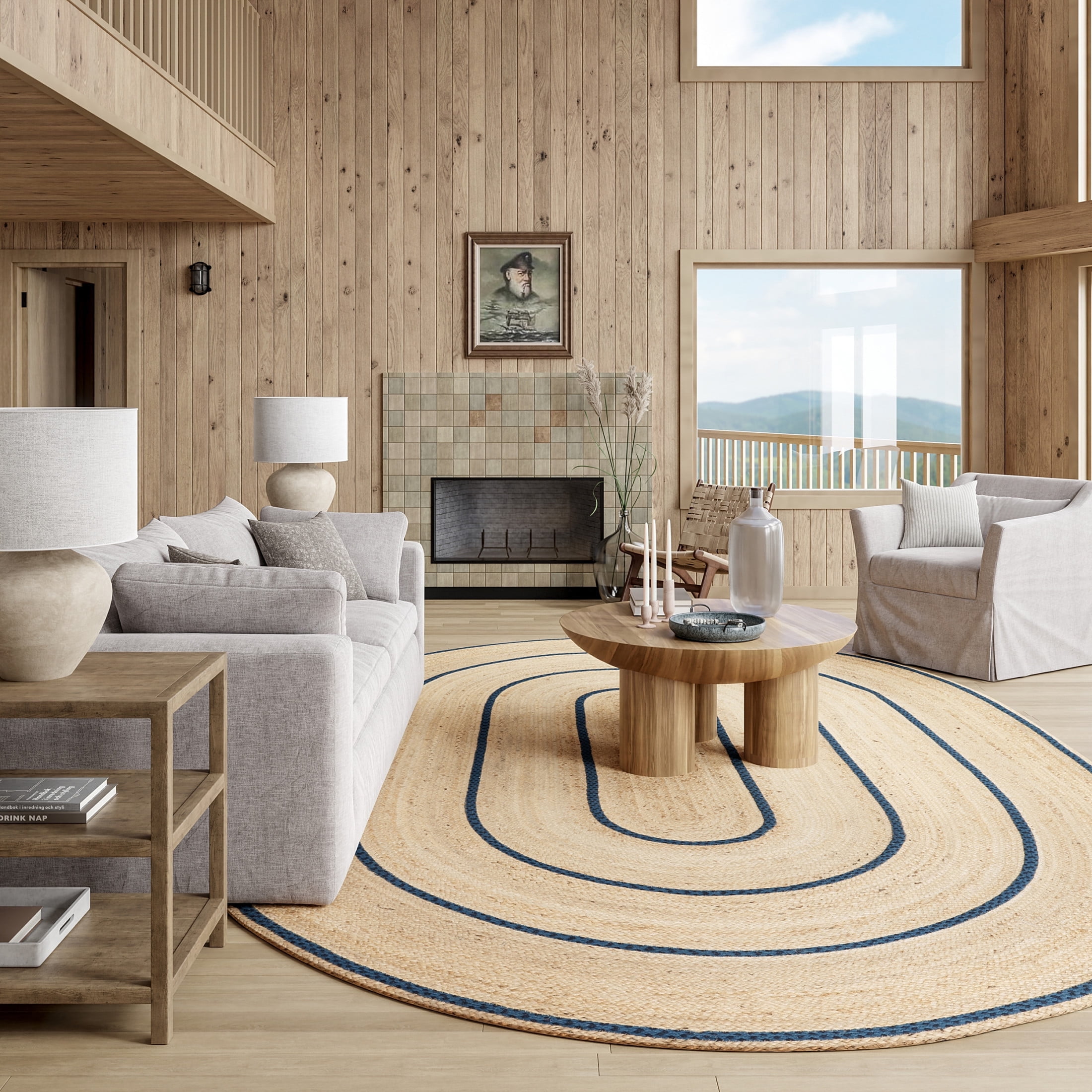 Rugs USA Ripplewood Oval Jute Area Rug, 8' 6